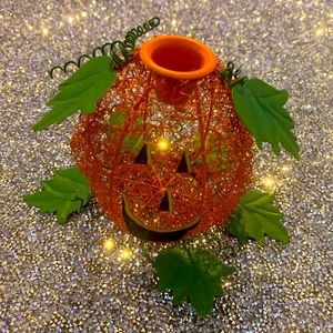 Vintage pumpkin candle holder